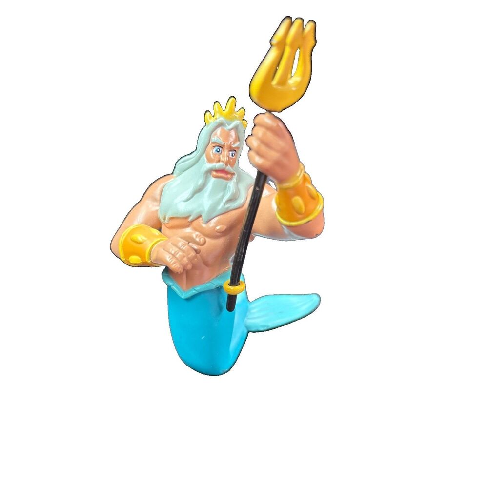Disney Little Mermaid Exclusive King Triton 4" Loose PVC Figure Cake Topper Toy